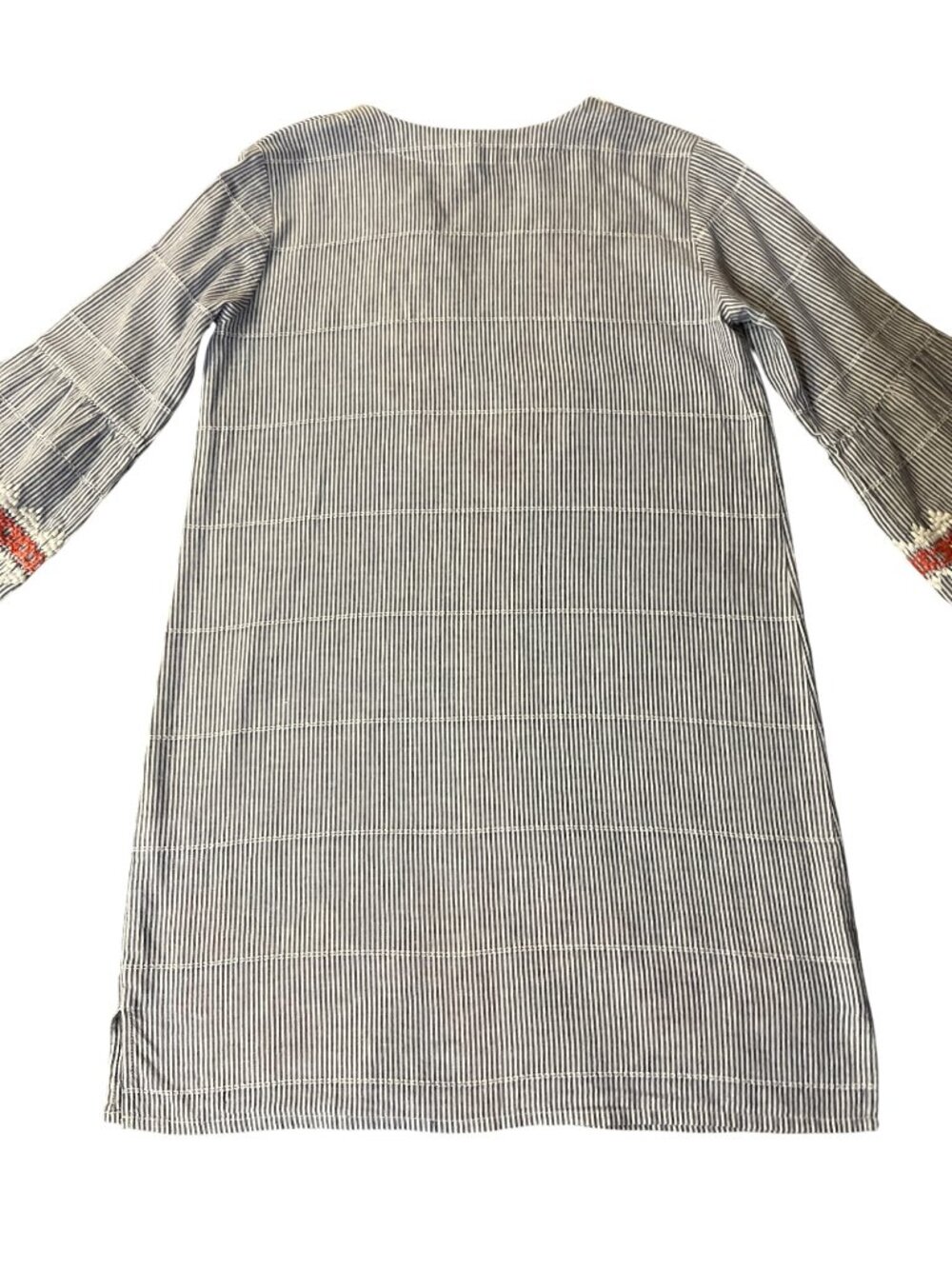 Spartina 449 Embroidered Tunic Dress Womens XS Blue Stripe Used 100% Cotton - Picture 4 of 15
